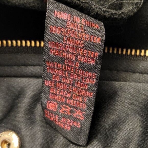 YOKI | Black Anorak Zipper Trim 100% Polyester Rain Coat XL - Picture 11 of 14